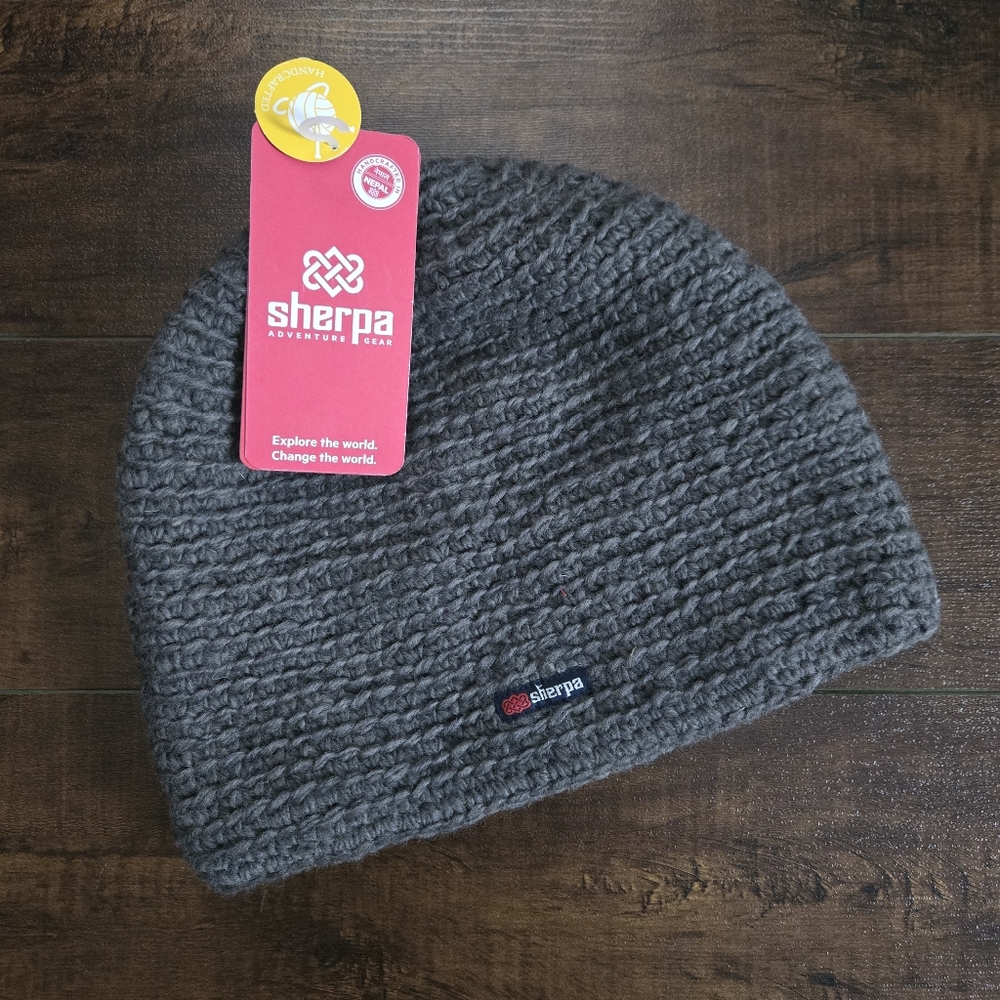 Sherpa Adventure Gear Nepal Jumla Gray Knit Lambswool Beanie NWT